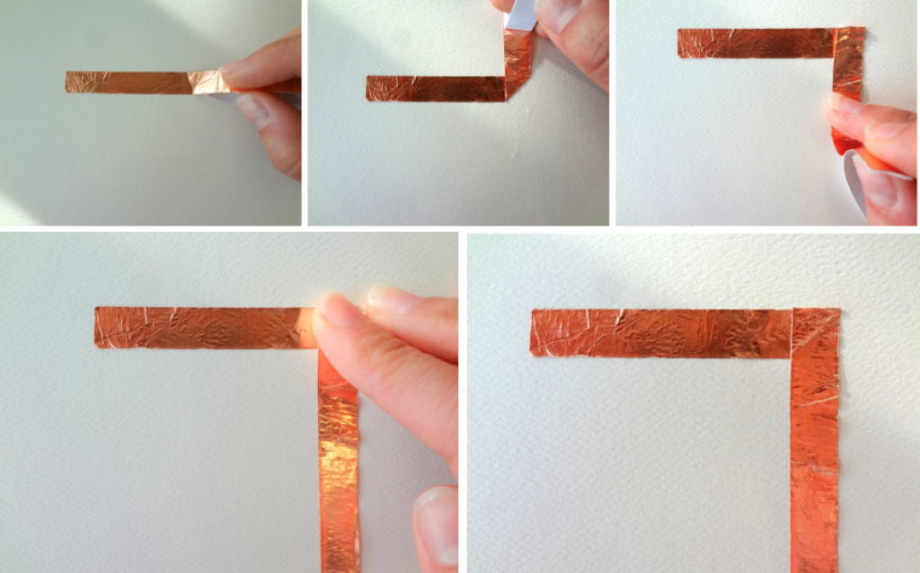 copper tape corner