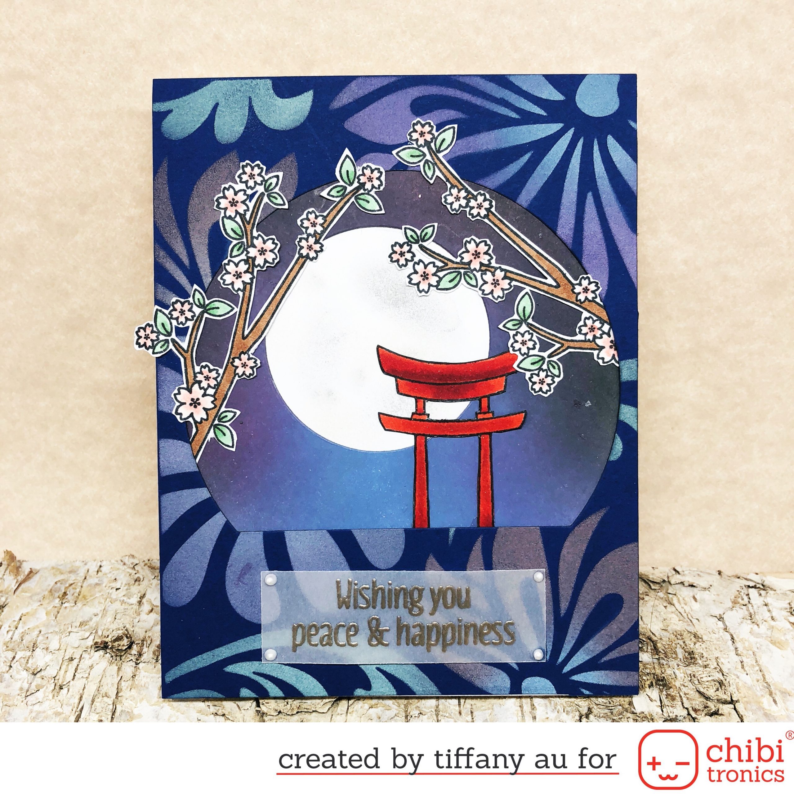 Light-up Moon for Japanese Themed Card