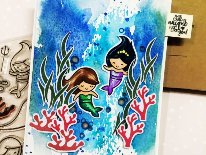 light up mermaid card