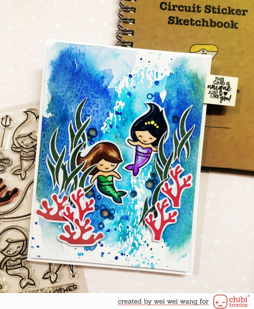 light up mermaid card