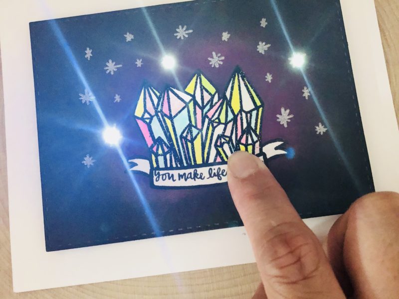 Twinking Crystal Card With Faded Effect Sticker