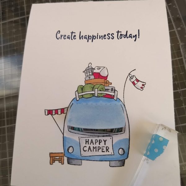 Peek the Inside of the Camping Car….. A Light Up Peek a Boo Card  ~  with the switch separated paths