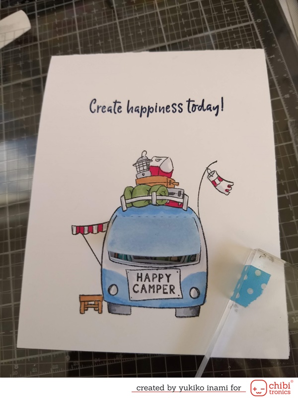 Peek the Inside of the Camping Car….. A Light Up Peek a Boo Card  ~  with the switch separated paths