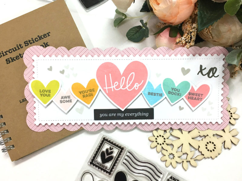 Blinking slide switch Valentine’s day card