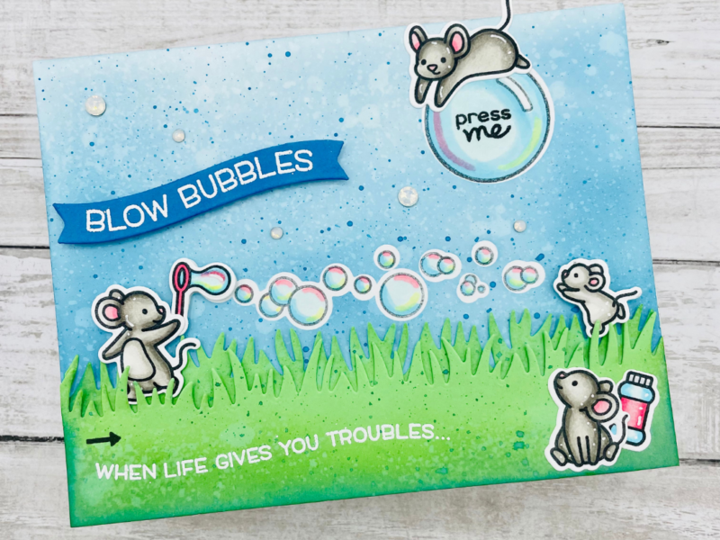Bubbles Slider Light Up Card with Lawn Fawn and Chibitronics
