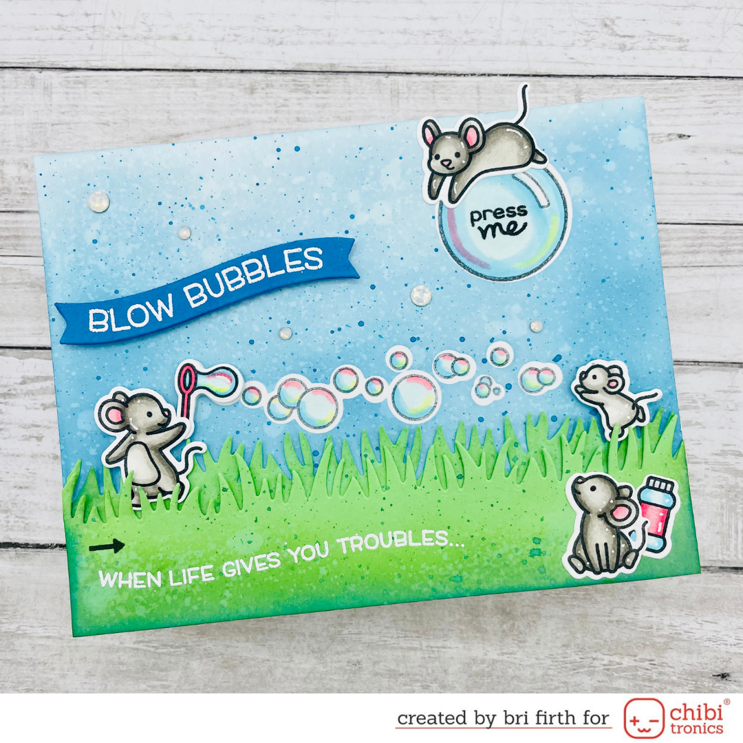 Bubbles Slider Light Up Card with Lawn Fawn and Chibitronics