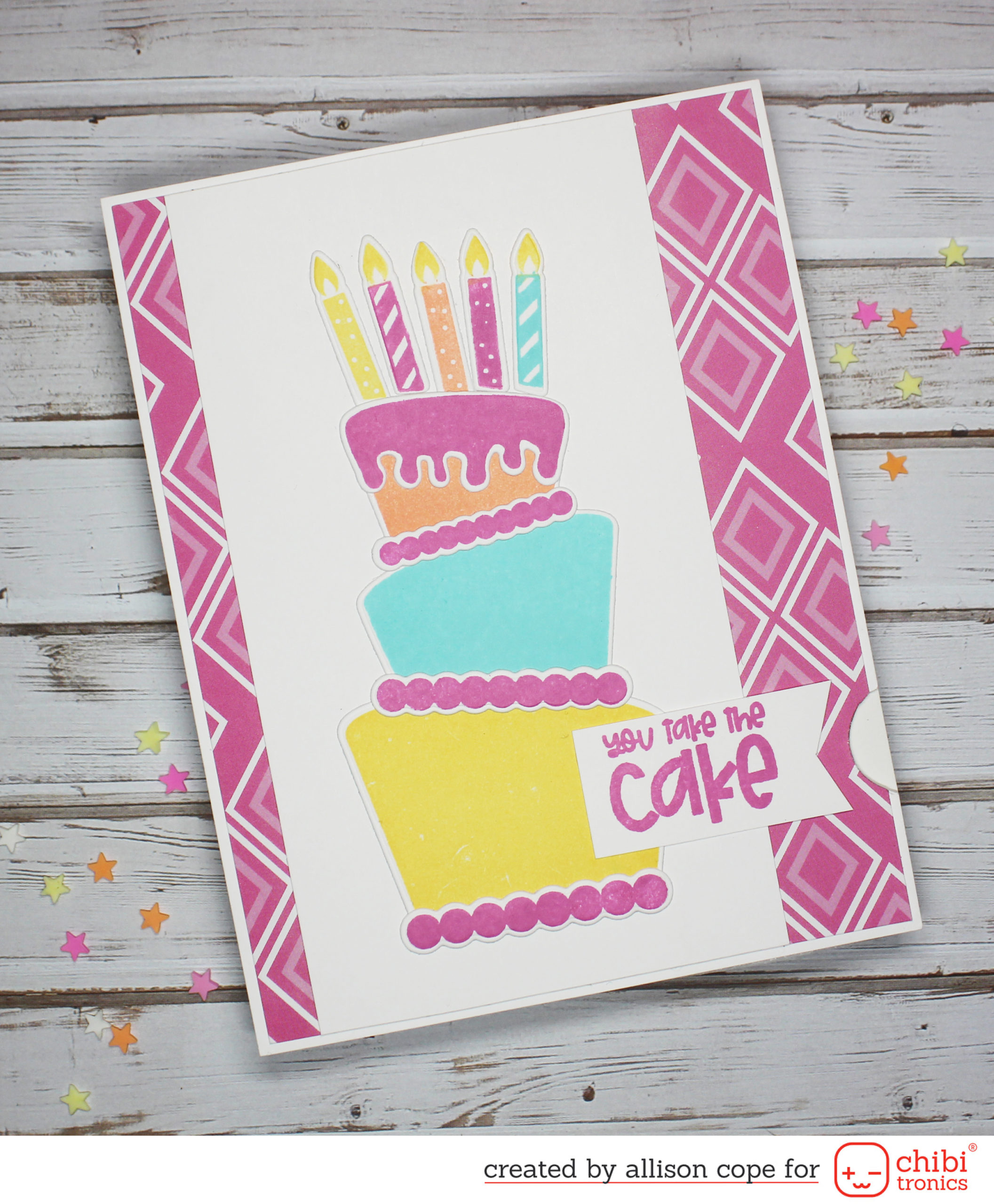 Twinkling Birthday Candles Card Featuring the Chibitronics Circuit Effects Stickers