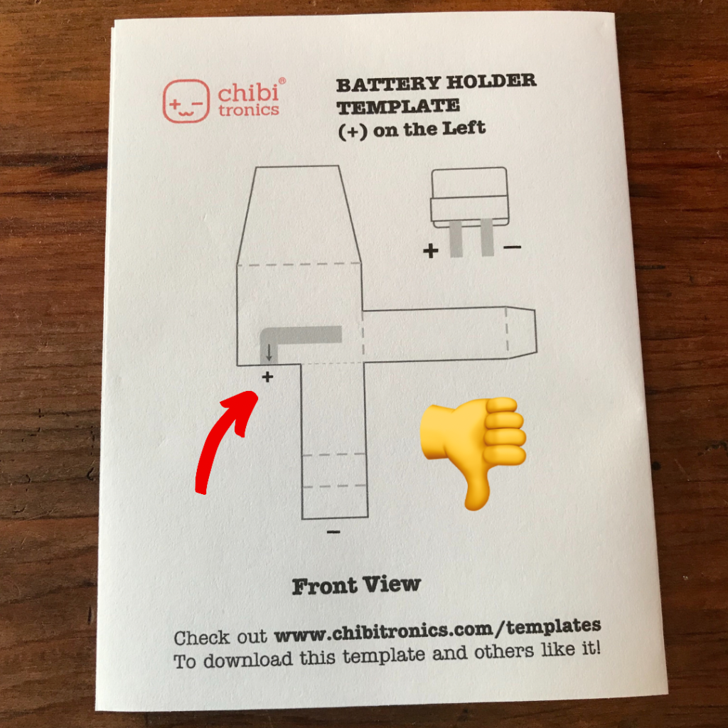 paper battery holder positive led on left side