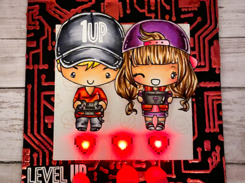 Gamer Couple Valentine’s Day Light Up Card with Chibitronics