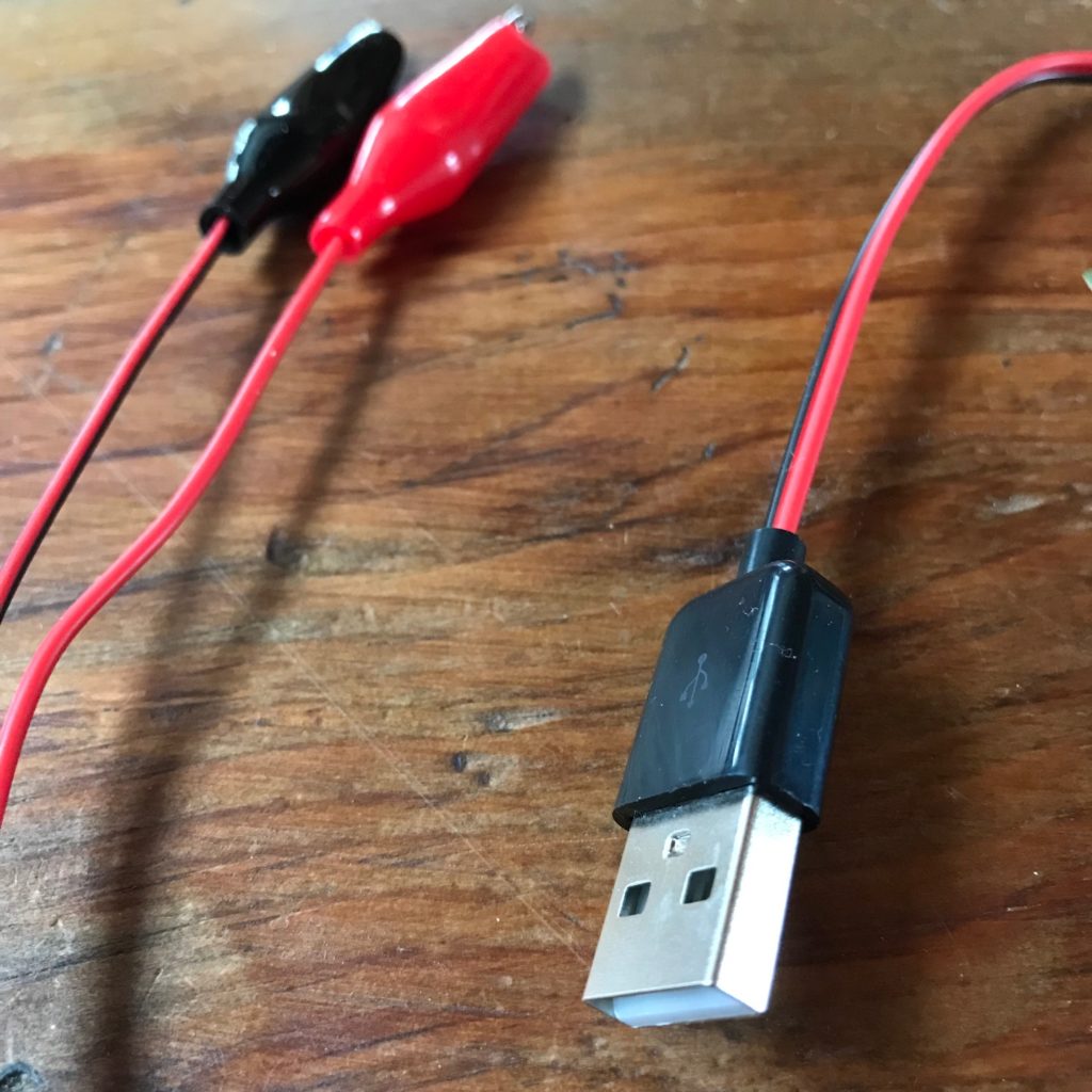USB to alligator clips