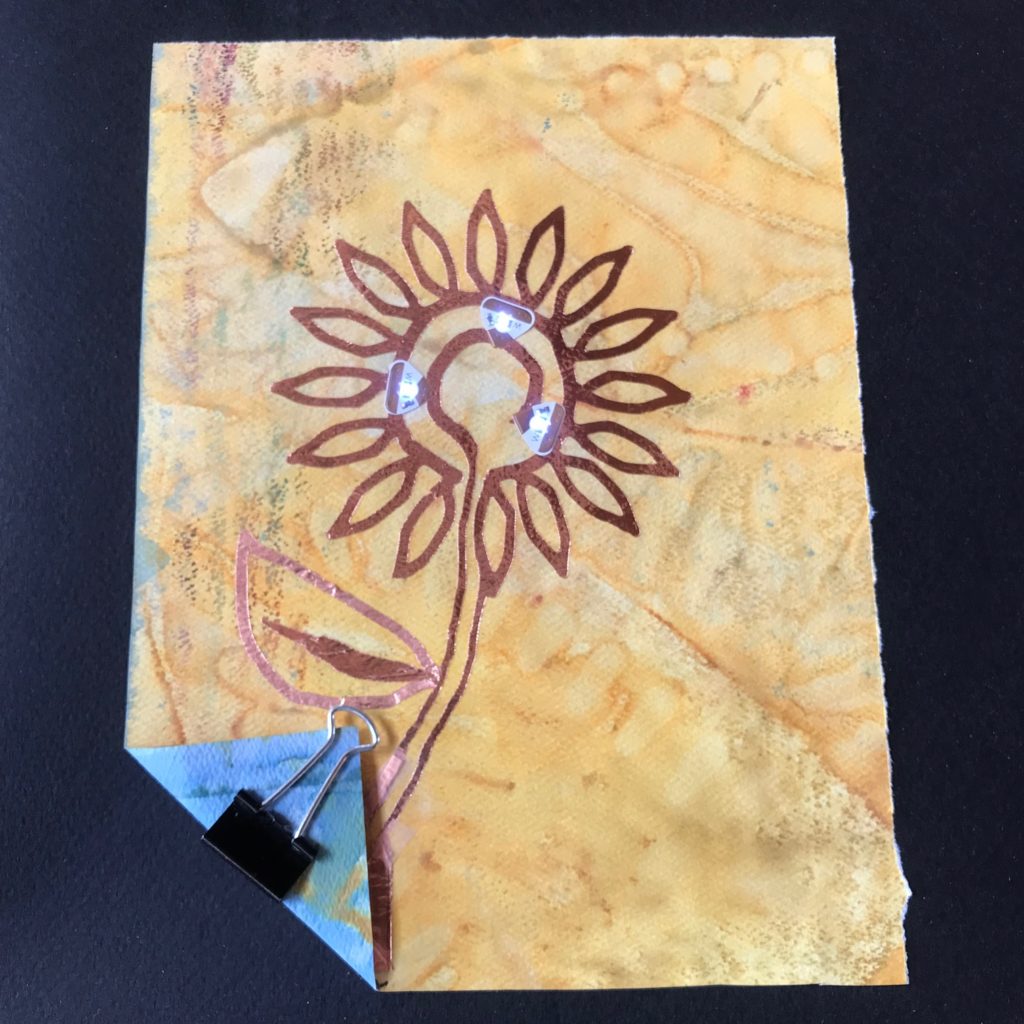 Circuit Sketcher sunflower paper circuit