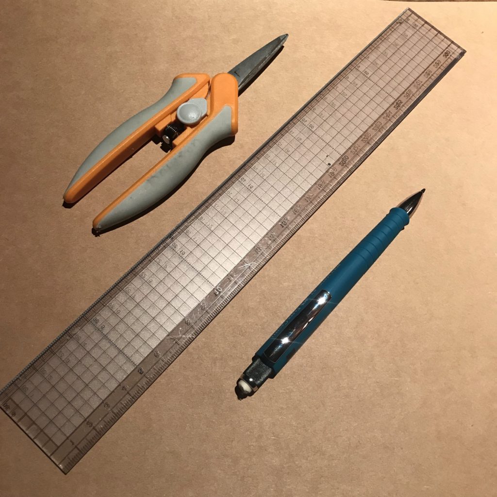scissors ruler pencil