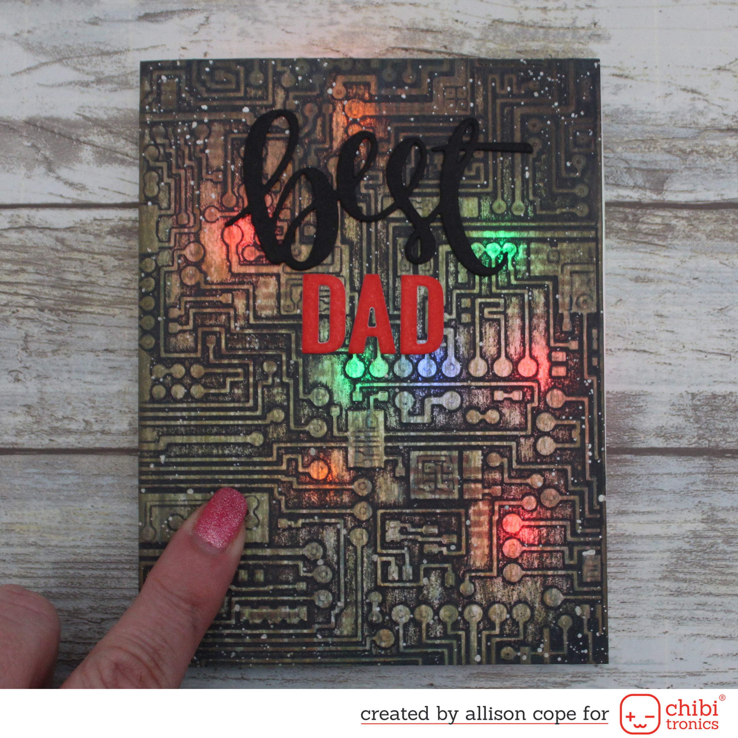 Best Dad Light Up Circuitry Card