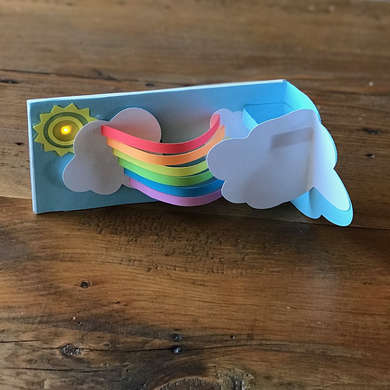 rainbow pop up card standing