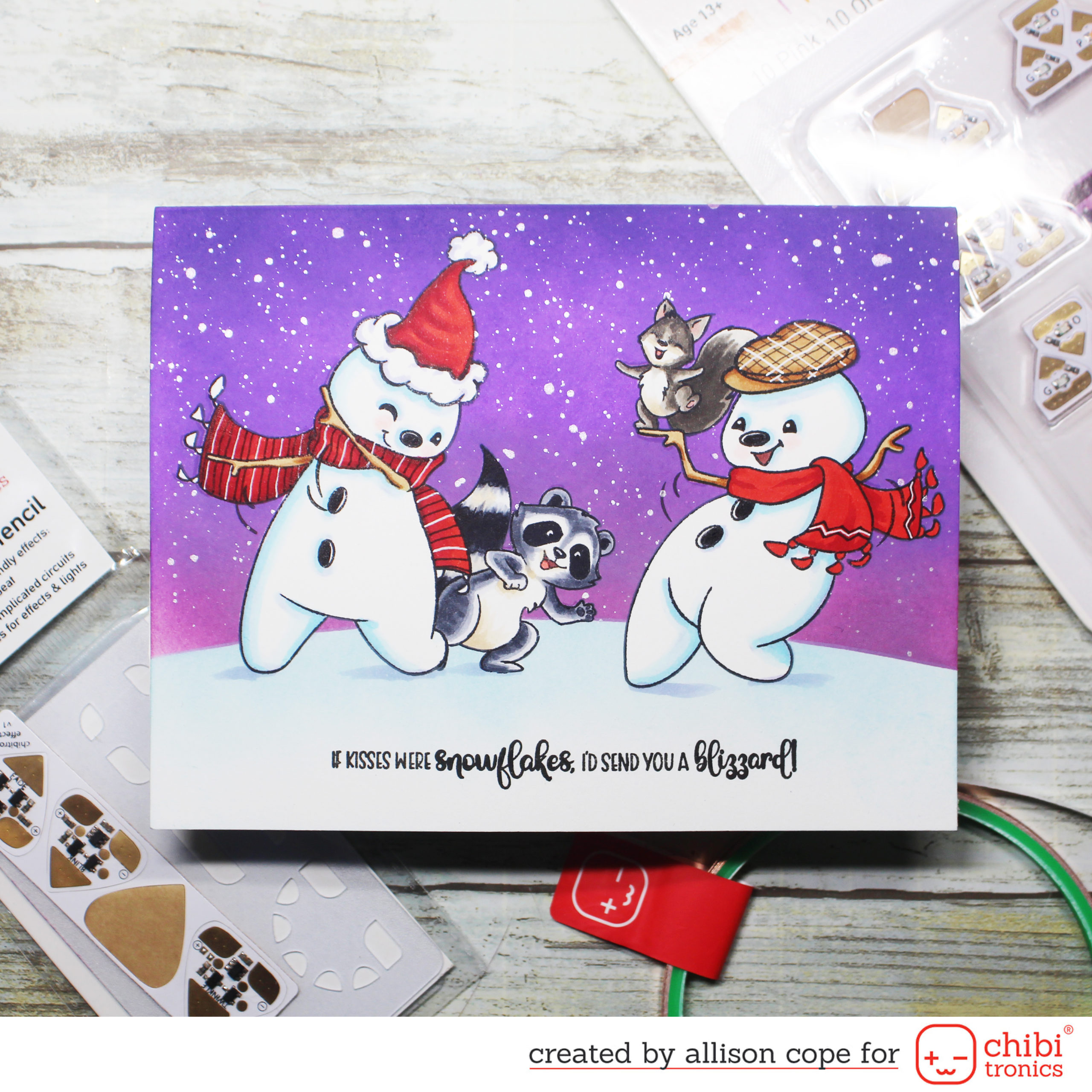 Fun Beating Snowman Hearts featuring our Craft Effects Stickers!