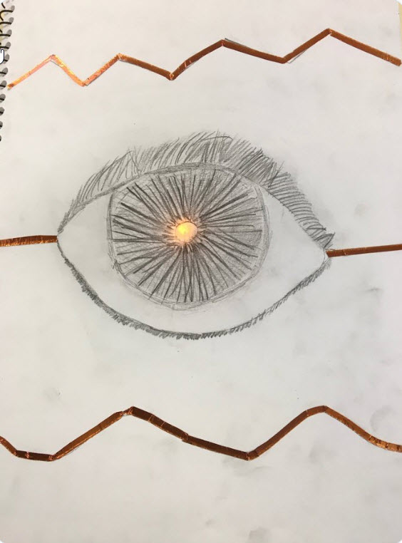 Paper Circuit Eye by educator Trish Ryan @TrishR99