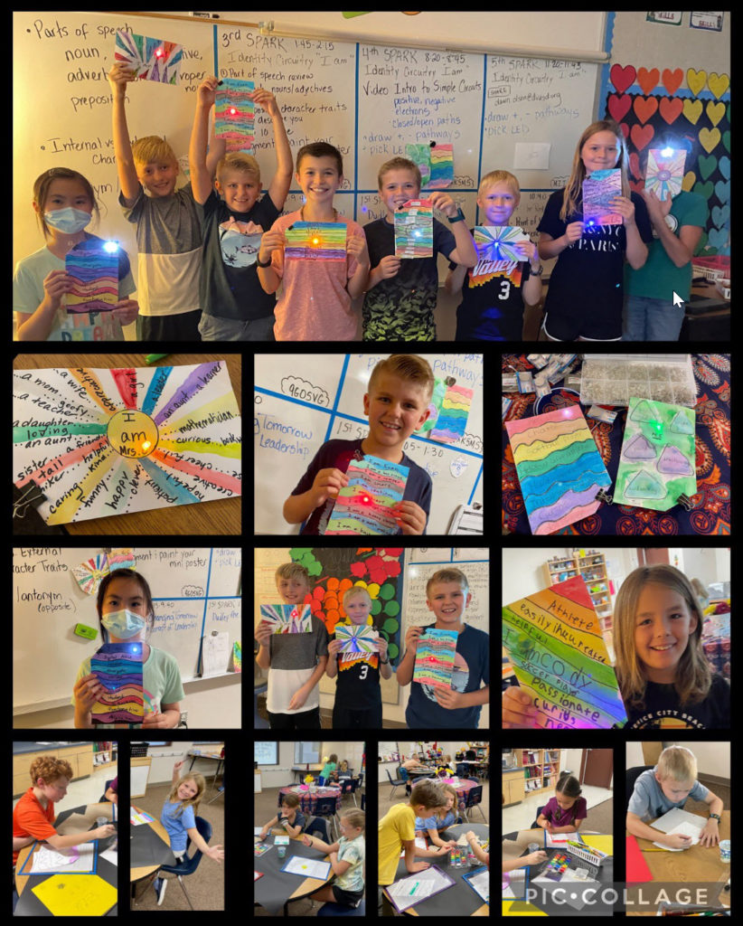 Dawn Olson's students & their paper circuit identity projects