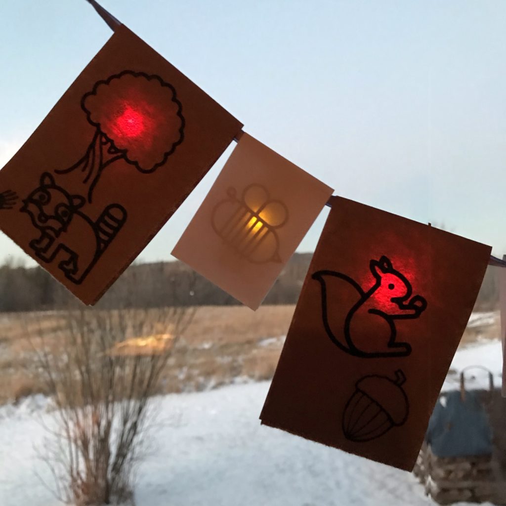 Paper circuit light up garland