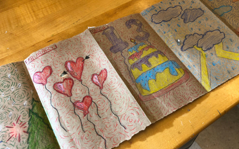 Light up Accordion Book by a student in Josh Burker's Class VIII at Marymount School in NYC