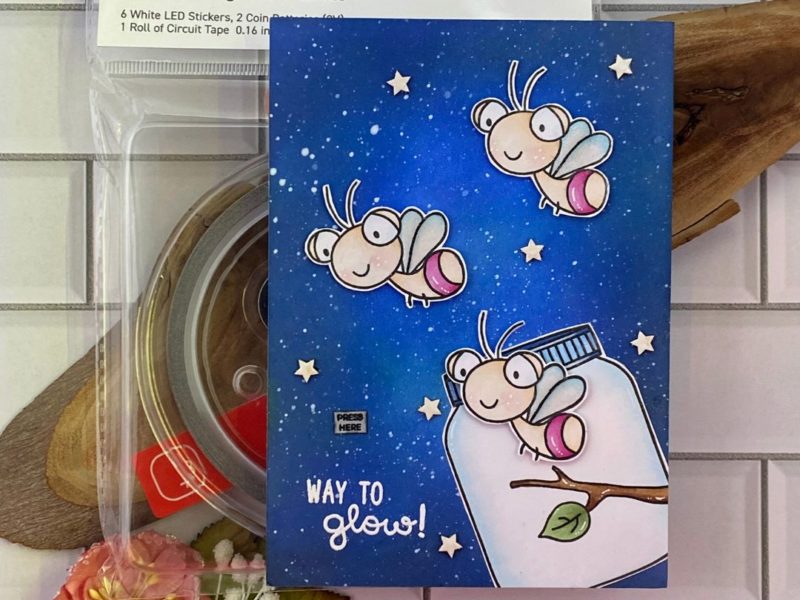 Light up card with LED Stickers & Ink Blot Stamps