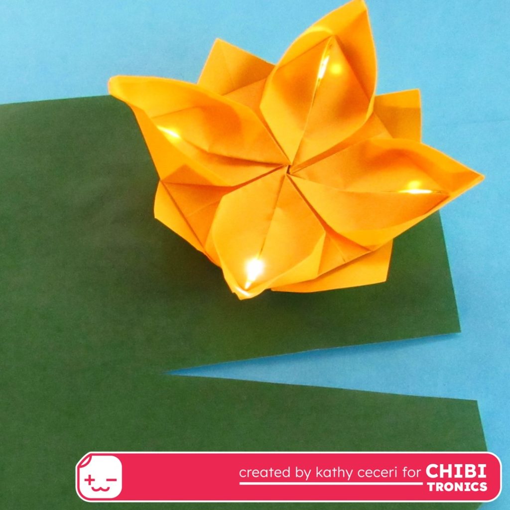 Origami Lotus Flower with LED lights