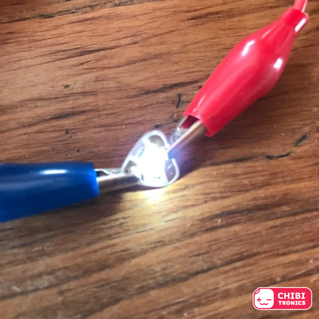 Bare Circuit Sticker LED with an alligator clip