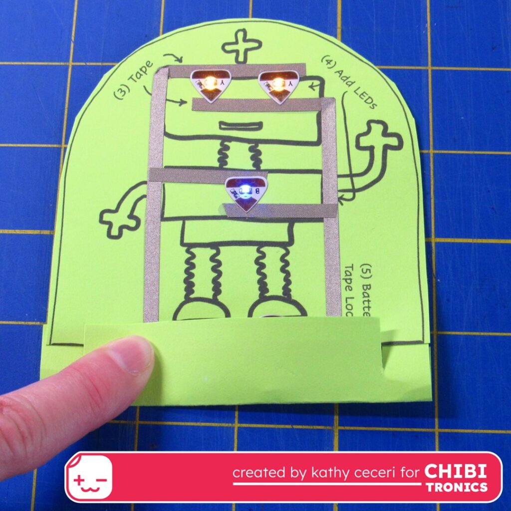 Light-Up Paper Robot Badge