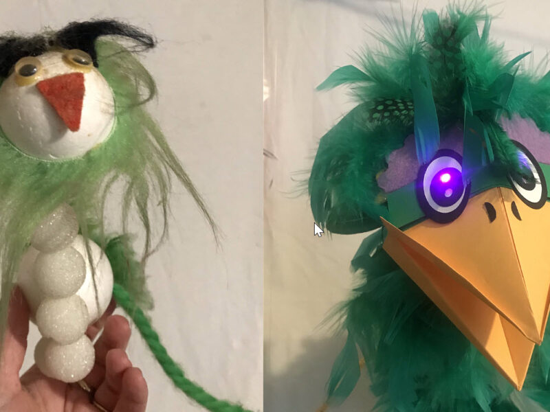 Make a Puppet with Color Changing Eyes With Chibitronics Reed Switches