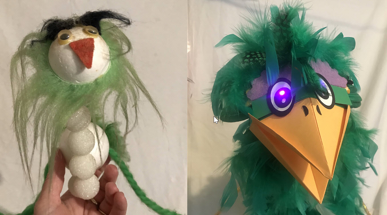 Make a Puppet with Color Changing Eyes With Chibitronics Reed Switches