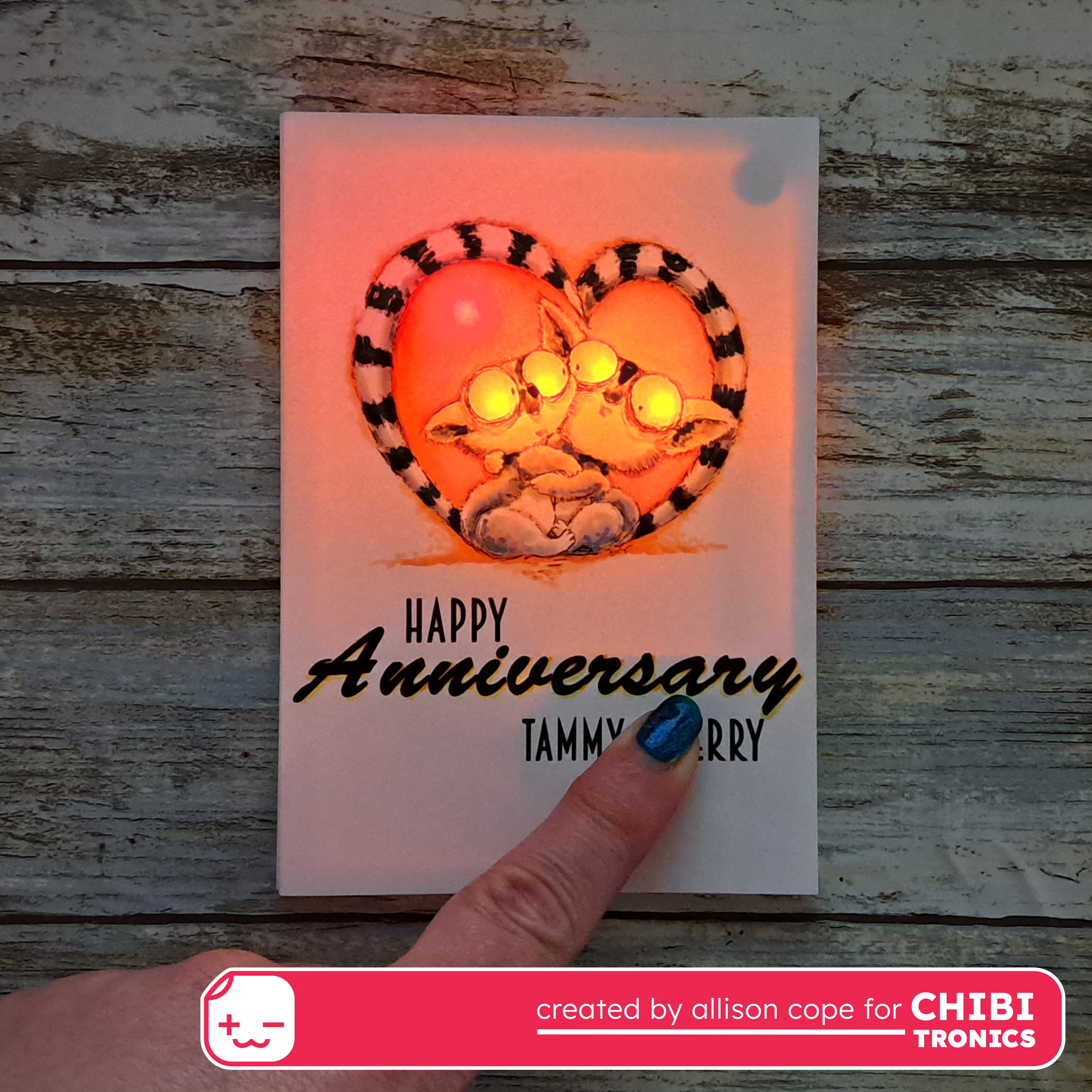 Combining our New Animated LED Lights with our Regular LED Lights – Lemur Love Card