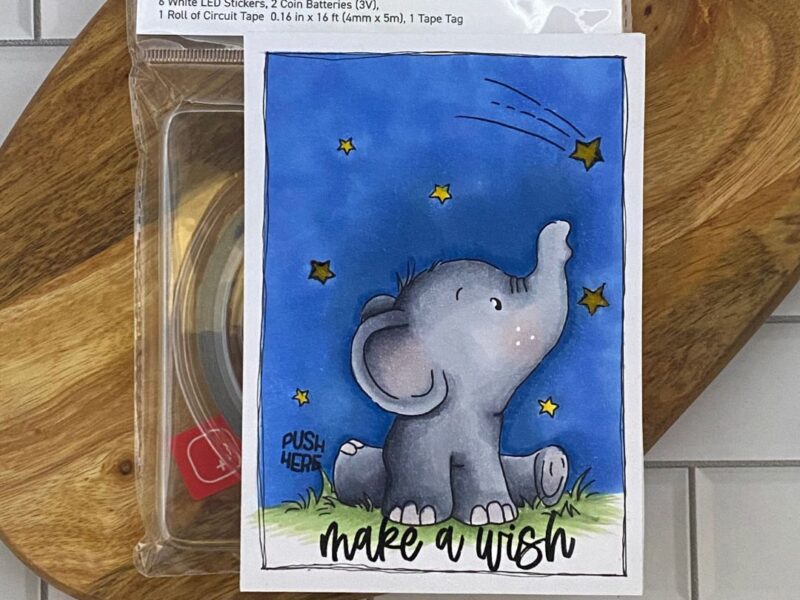 Light up card with Animated LED Stickers and LOTV Stamps.