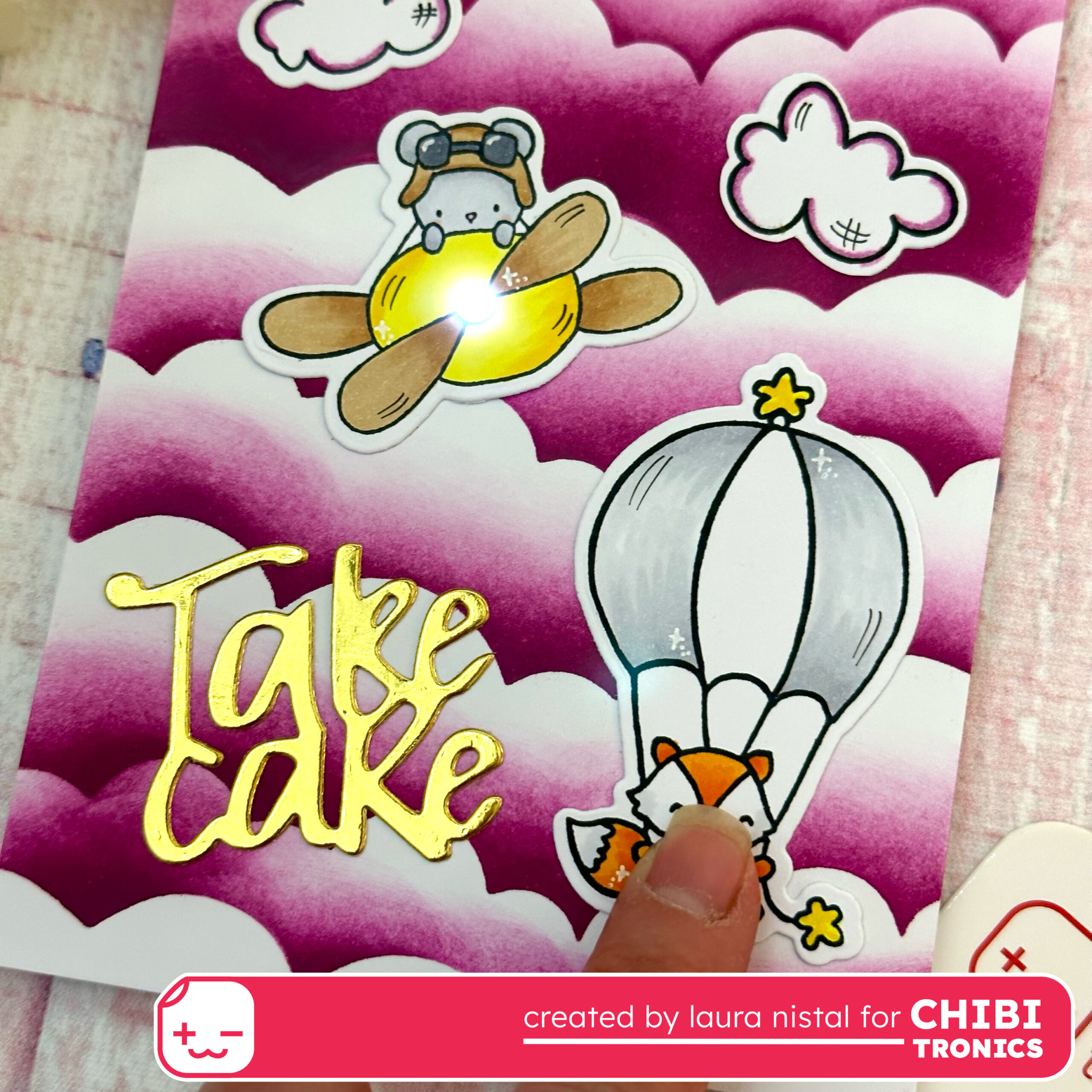 Take care with Chibitronics LED Stickers