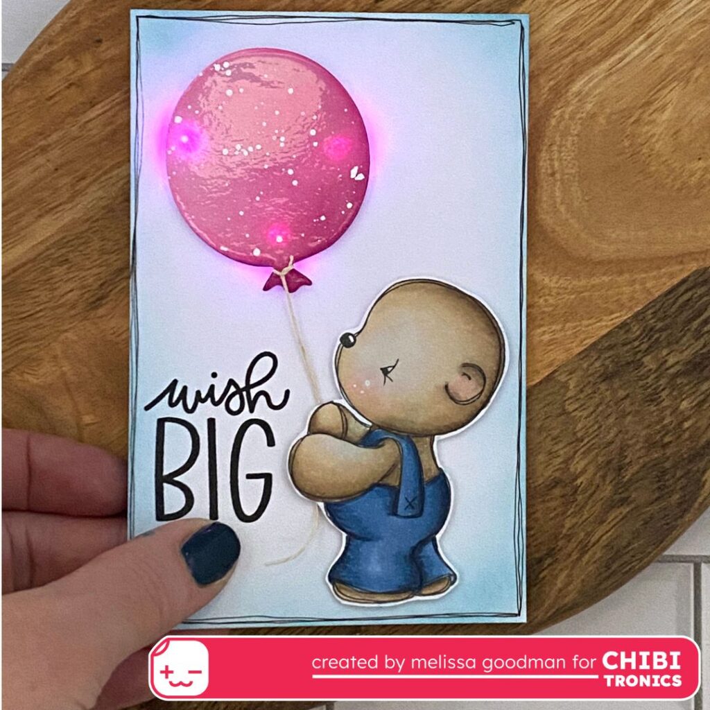 Light up card with white LED Stickers and Tracey Hey Stamps