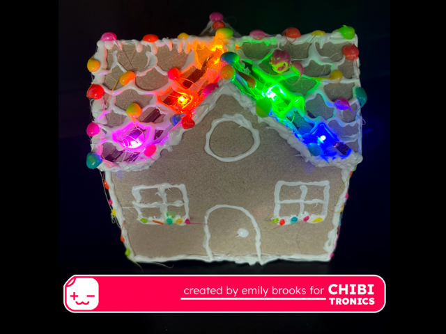 Light Up a Faux Gingerbread House with  Chibitronics LEDs (by Emily Brooks)