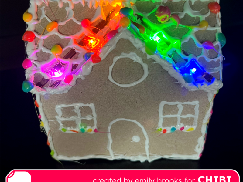 Light Up a Faux Gingerbread House with  Chibitronics LEDs (by Emily Brooks)